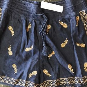 NWT J Crew Navy Blue with Gold embroidered